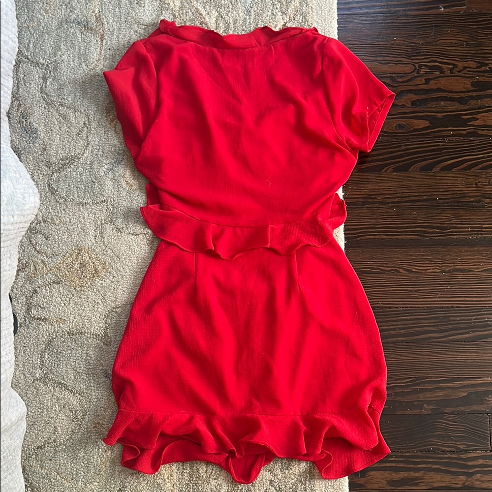 Red Ruffled Dress - Picture 4 of 4